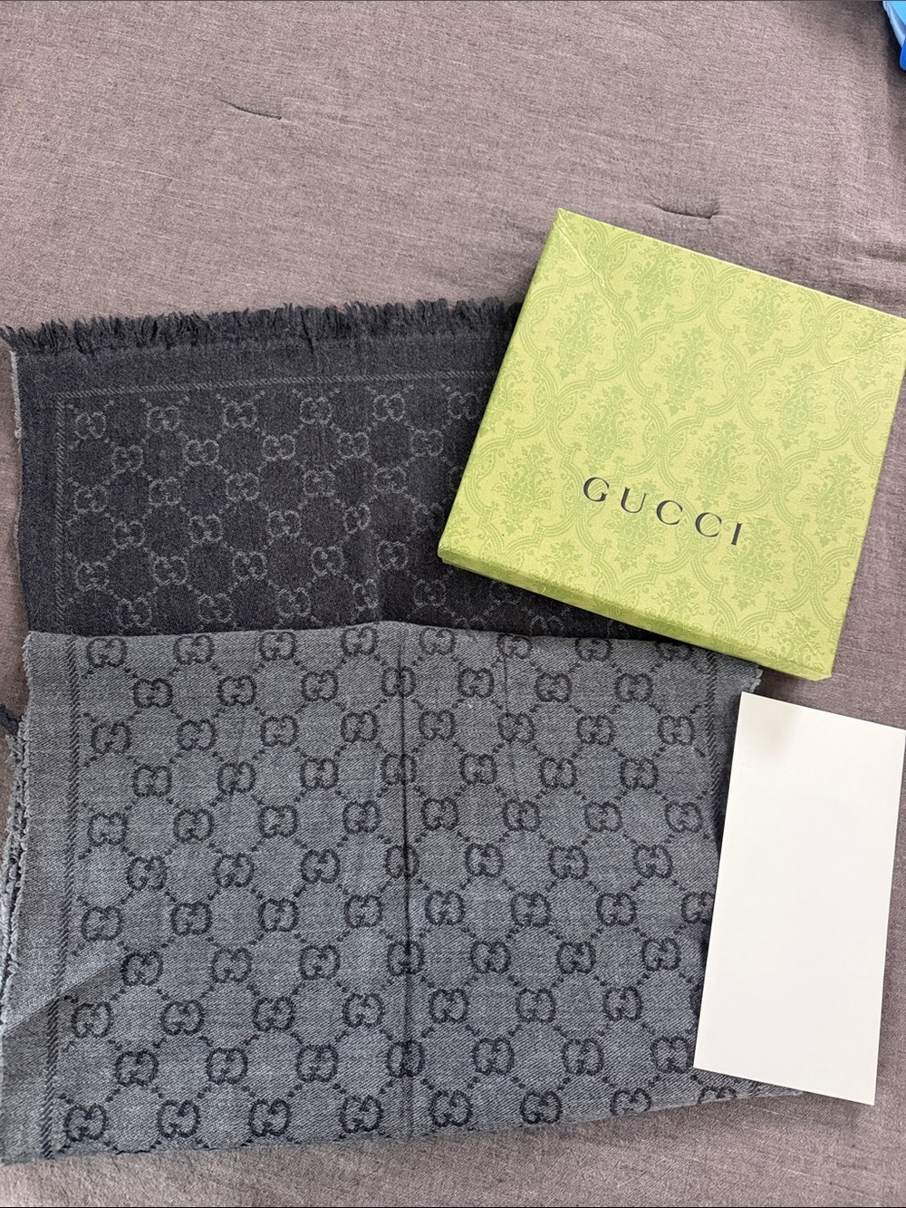 Gucci Women’s Reversible GG Wool Scarf - Gray/Charcoal